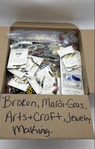 Assorted Multicolor Mardi Gras Arts Craft Beads Jewelry Making Lot 16.3 Lbs