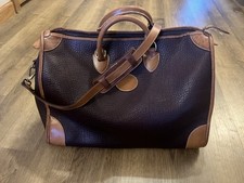 Vintage Dooney & Bourke Maroon Pebble Leather Duffle Travel Weekender Bag 16