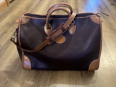 Vintage Dooney & Bourke Maroon Pebble Leather Duffle Travel Weekender  Bag 16''