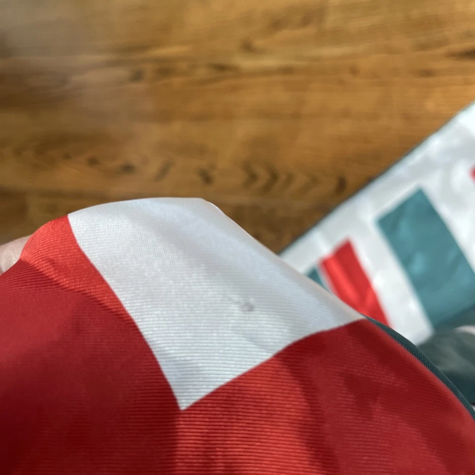 Bufanda PAOLI Japón Vintage Años 60 Rojo Blanco Azul Cuadrados Geo Acetato Foto 4 de 4