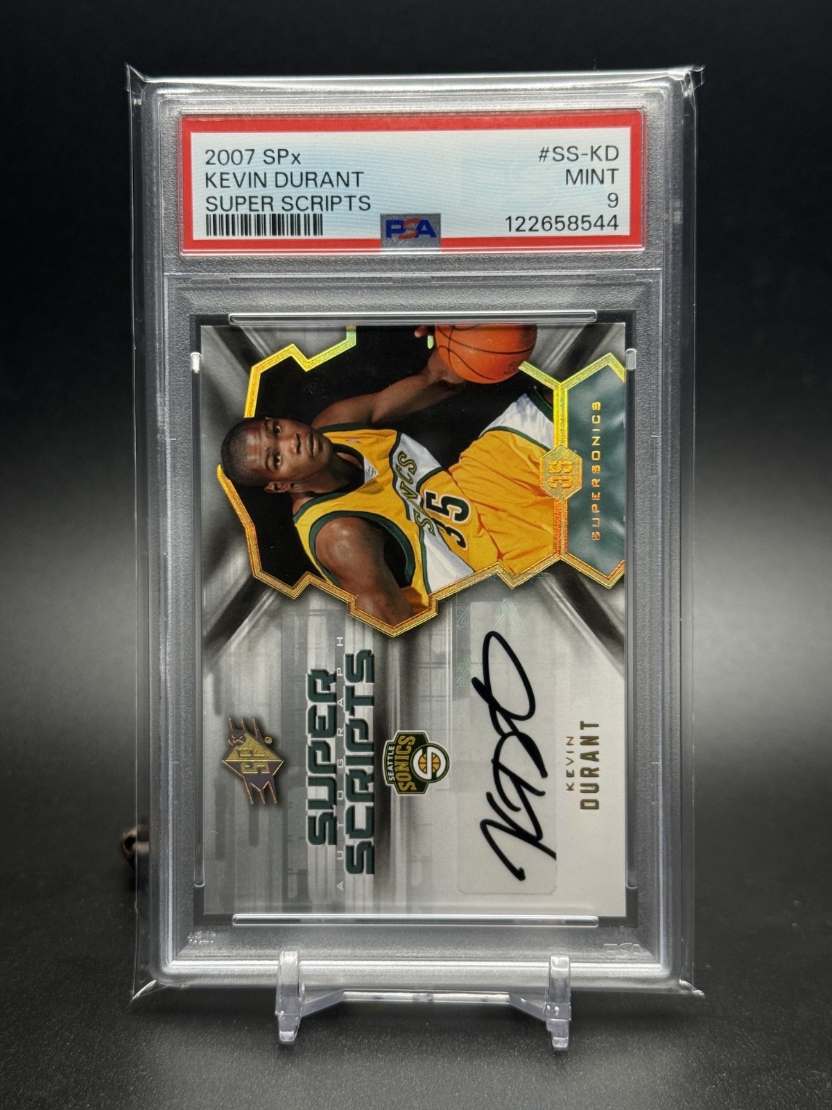2007 SPx Super Scripts #SS-KD Kevin Durant PSA 9 Auto Rookie