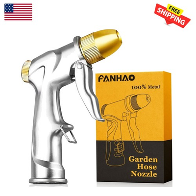 #ad Upgraded Heavy Duty Zinc Alloy Hose Nozzle 250 PSI with 4 Spraying Options $30.99