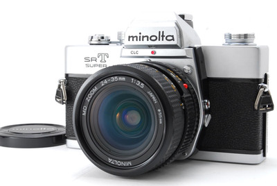 【NEAR MINT】 MINOLTA SRT SUPER 35mm Film Camera +MD Zoom 24-35mm f/3.5 From JAPAN