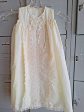 Vintage Handmade Cotton Fabric Baby Gown Open Front Gown