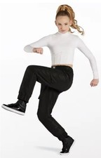 BALERA Girls Long Sleeve Caged Waist Top White MC Sz:10/12 NWT