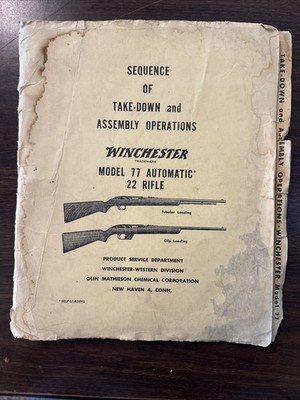 Sequence Of Takedown And Assembly Operations Winchester Model 77 Auto 22 Rifle