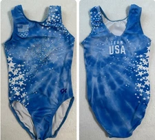 GK ELITE Gymnastics Leotard PATRIOTIC Sequin Bling TEAM USA Star Olympic SIZE CM