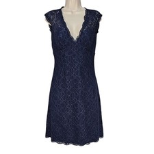 Watters & Watters Navy Lace Keyhole-back Cocktail Party Dress size 8