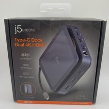New J5 Create USB-C Dual 4K HDMI Docking Station JCD3198