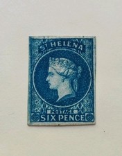 St Helena QV 1863–64 6d Blue – Imperf, Star Watermark – Classic Colonial Issue