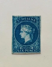 St Helena QV 1863–64 6d Blue – Imperf, Star Watermark – Classic Colonial Issue
