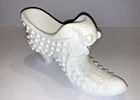Vintage Fenton Milk Glass Hobnail Cat Head Heel Shoe Slipper