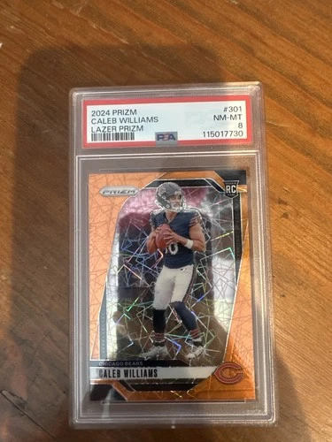 2024 Prizm Caleb Williams Laser Prizm PSA 8 RC #301 Chicago Bears