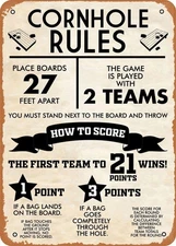 Games Cornhole Rules Vintage Man Cave Bar Club Aluminum Tin Sign style-5 
