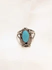 Jim Sam Vintage Navajo Native American Sterling Silver 925 Turquoise Ring Signed