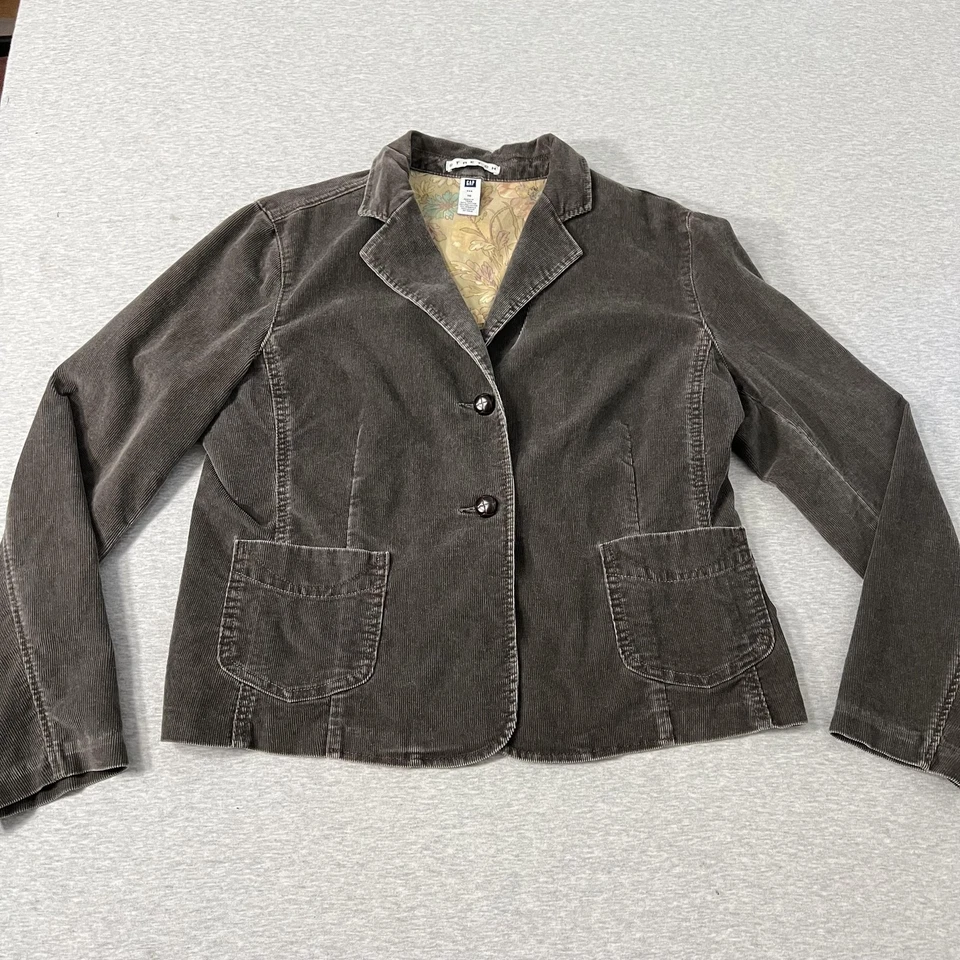 Blazer vintage GAP para mujer 16 marrón elástico pana Cabincore Academia Y2K Foto 2 de 4