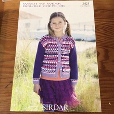 Sirdar Wash N Wear D/K Cardigan Knitting Pattern Size 22-32” 2421