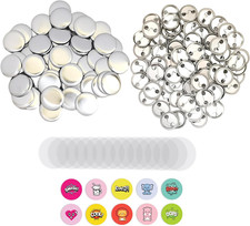 200 Sets 25Mm/0.98Inch Button Maker Supplies, round Badge Blank Pins, Includs Me