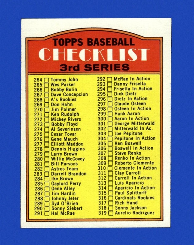 1972 Topps Set-Break #378 Checklist 395-525 EX-EXMINT *GMCARDS*