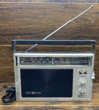 Vintage GE 7-2850 AM/FM Portable Radio Dual Power Tested Works