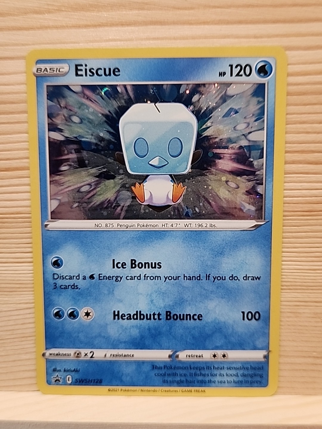 Pokémon TCG Eiscue SWSH128 NM Near Mint Holo Black Star Promo Card