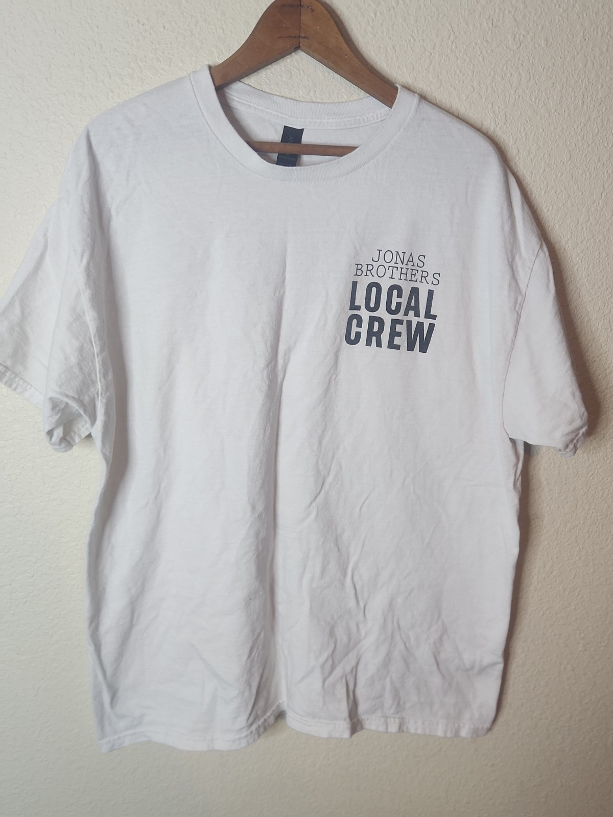 Local Crew Staff T-shirt Stained Back Stage Shirt Pusher