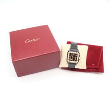 Cartier Santos 100 Ref 2878 18k Rose Gold Diamond Bezel Mens Wristwatch LW-525