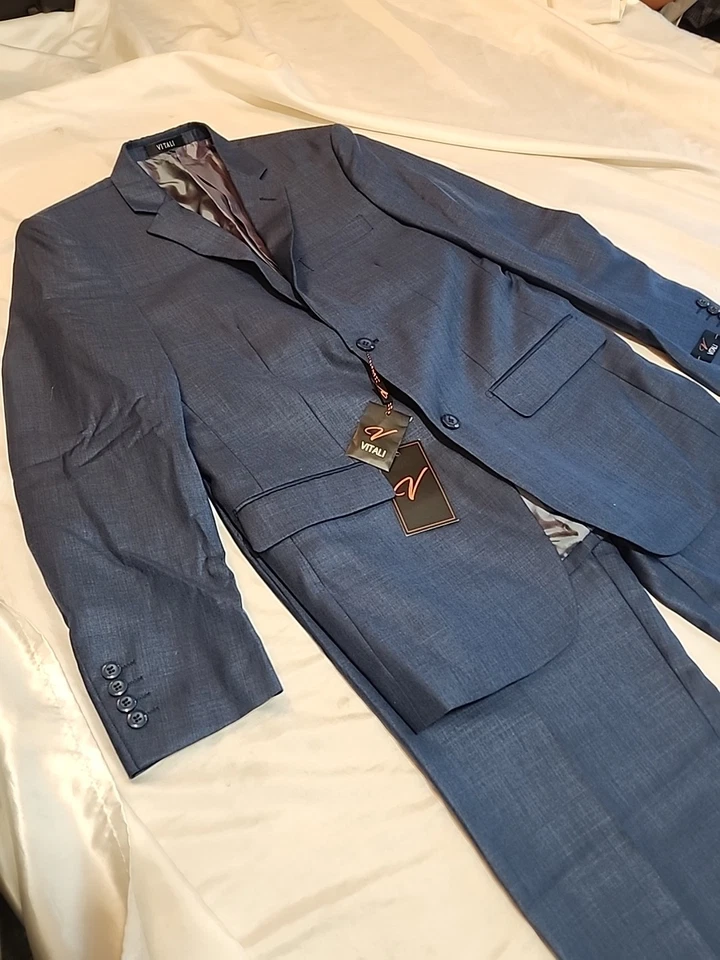 Vitali Suit Men’s Size 38R 2 Piece Blue 32W Pants NEW NWT - Image 4 of 4
