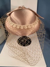 Women Cocktail-Tea-Party-Pillbox-Hat Vintage Mesh Netting Fascinator Hat