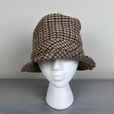 Borsalino Hat Fedora Vintage Unisex Houndstooth Grandpa Style Wool Academia