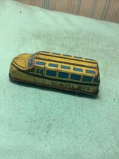 Vtg Tin School Bus Friction Toy - 3  long
