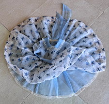 Vtg 1950 Toddler Full Circle Sheer Party Dress 15" Blue