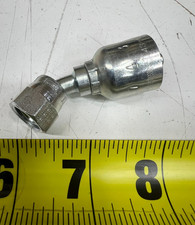 13743-6-4 Parker Hydraulic Crimp 45 Dg Elbow 3/8" Fem 37  JIC Swivel x 1/4" Hose