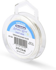 , 20 Gauge Silver Plated Tarnish Resistant Colored Copper Craft Wire, Tarnish Re