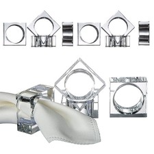 Crystal Napkin Holder Rings Square Design Christmas Decorations For Dinner Set O