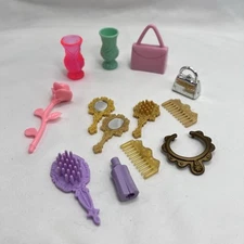 Bundle Of Barbie Doll Accessories Dollhouse Accessories Base Mirror Necklace QW1