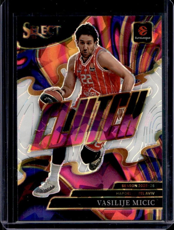 2025-26 Select EuroLeague Vasilije Micic Clutch White Cracked Ice Prizm #/149