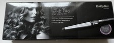Image of BaByliss Ceramic Curling Wand Pro Iron, Black/Silver | 2885CU Used in VGC