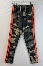 Adidas Boys S 9-10 Youth Camo Jogger Pants, Ankle Zippers