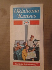 Enco Highway Road Map of Oklahoma and Kansas 1972
