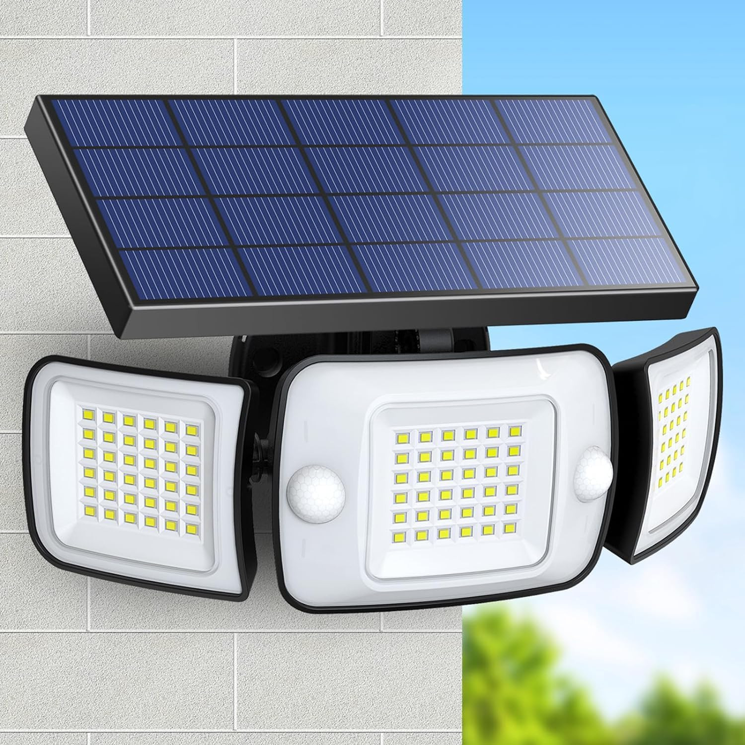 Faretto Led Da Esterno Solare 6000Mah Faretti Solari 108 LED 1200LM Faro Led Est
