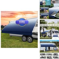 Glamful 11ft RV Awning Replacement Fabric 19.5oz Heat-Sealed Vinyl Ombr Blue