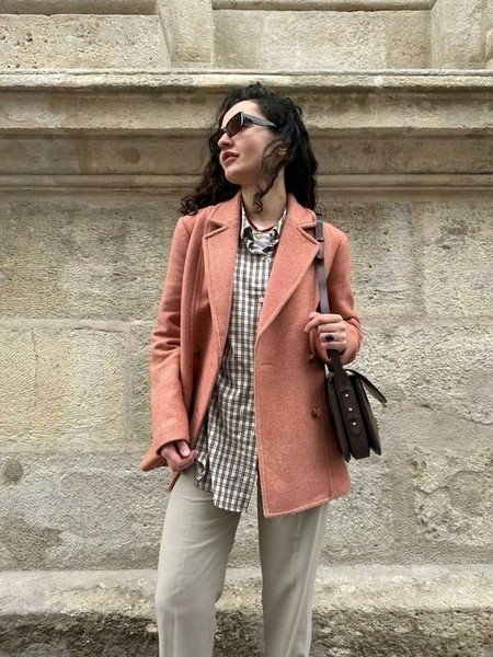 Women Scotch & Soda Coat Pink Wool 38