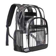 Clear Backpack Bookbag Stadium Approved - Clear Heavy Duty Backpacks for Men ...