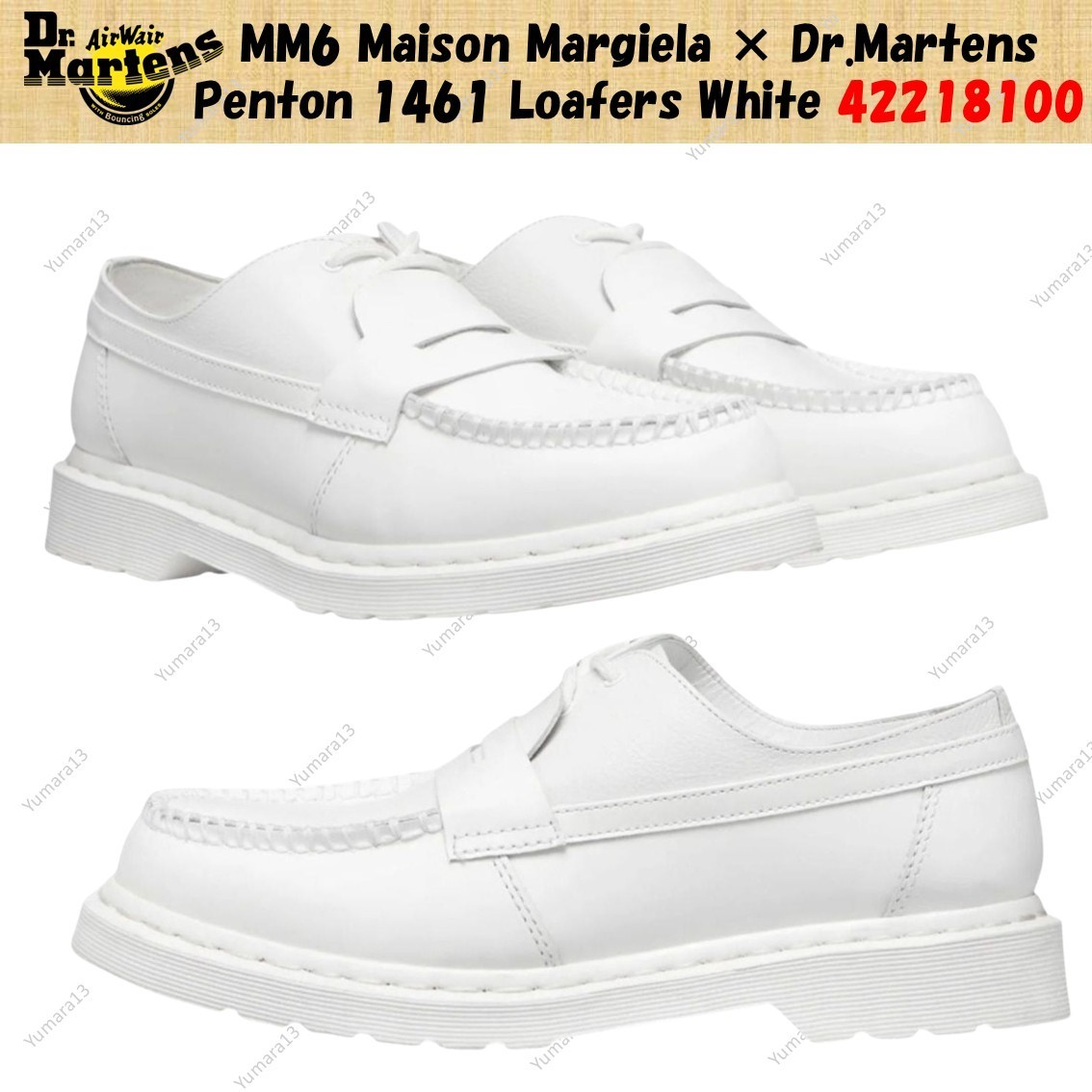 MM6 Maison Margiela × Dr.Martens Penton 1461 Loafers White 42218100 Men's Size