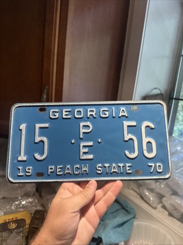 1970 Georgia Nummernschild 15 PE 56 GA Nummernschild Tag Peach State