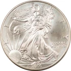 2001 $1 AMERICAN SILVER EAGLE, 1 OZ .999 - UNCIRCULATED