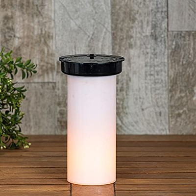 Gerson Companies 8'' H B/O Plastic Solar Candle w/FireGlow Effect, 33 LED