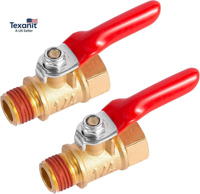2 Pack 1/4'' Heavy Duty Air Compressor Brass Ball Valve Shut off Switch, 1/4 Inch