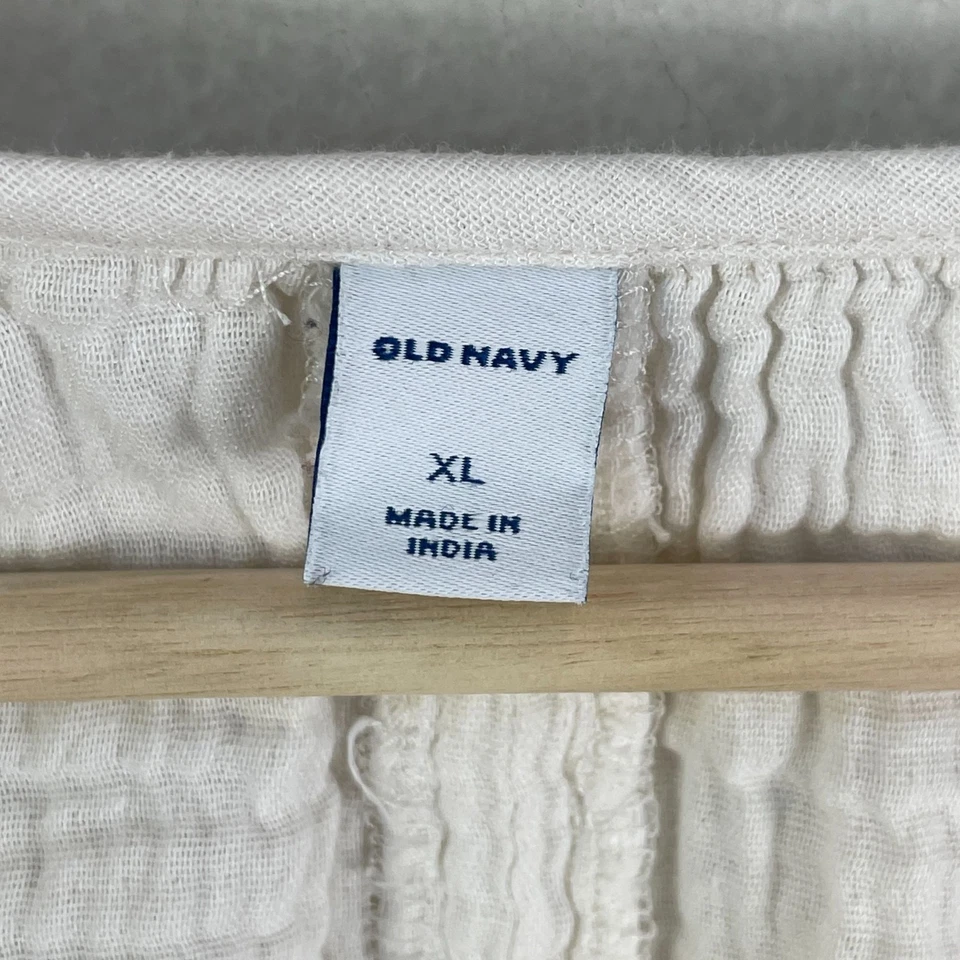 Antigua Blusa Campesina Bordada XL Azul Marino Para Mujer Gauzy Algodón Boho Camisa Floral Foto 4 de 4